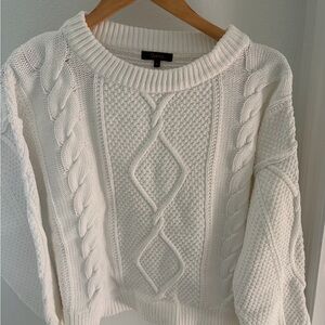Quince Women's Cream Cable Knit Sweater